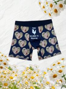 1 pieza Calzoncillos personalizados y con nombre para hombres, ropa interior personalizada para hombres, calzoncillos tipo bóxer personalizados, calzoncillos bóxer personalizados con caras divertidas, regalo de San Valentín, regalo de aniversario, regalo de cumpleaños, regalo de boda, regalo para el mejor amigo, regalo para el novio, regalo para el esposo, regalo para él