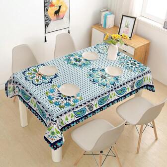 1-PC Modern Minimalist Rectangular And Round Tablecloth, Elegant And Durable - Stain-Resistant, Wrinkle-Resistant, And Spill-Resistant. Made Of Polyester, Suitable For Dining Tables, Buffet Parties, And Camping. Perfect For Restaurant Decoration, Festival Dinners, Non-Wedding Events, Restaurants, Banquets, Picnics, Indoor And Outdoor Decor, And Party Table Decoration.