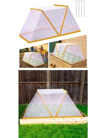 Garden Row Accelerator Plants Cover, Foldable Raised Garden Beds Vegetable Rows Plant Protector, Plant Net Cage Guard Greenhouse Cover For Protecting Vegetable Fruit From Animals.Available In 19.3" X 8.7" X 15" And 31.5" X 13.4" X 13.8" Sizes