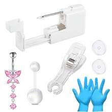 Belly Button Piercing Kit Gun Belly Piercing Kit Belly Button Piercing Gun Navel Piercing Kit Belly Button Ring Piercing Kit Blue Belly Piercing Gun - Multicolor - View 11