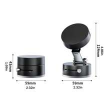 2025 New Vacuum Suction Magnetic Phone Holder, Foldable And Retractable Double-Sided Magnetic Phone Holder, Double Sided Suction Cup Magnetic Suction Multifunctional Phone Holder (Black) Compatible With IPhone, Android Phone, Gift For Birthday, Family, Friendscar Accessories, Car Phone Holder