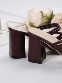 法式仙女粗跟凉鞋女，夏季新款窄带优雅系带仙女风格高跟凉鞋适合通勤、商务、宴会、聚会、购物