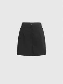 2025 新款春夏女士优雅高腰修身开衩迷你裙，简约日常穿着