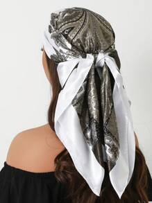 1 peça de cachecol moderno para todas as estações, cachecol quadrado estampado para mulheres, bandana feminina para uso diário, novo lenço de cabeça com proteção solar
