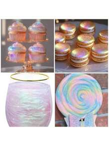 Espray de Brillo Comestible - 8 Colores Spray Brillante de Pastel Polvo Brillante Metálico Chispas para Decorar Galletas Chocolate Fresa, 5g/Botella