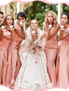 24/4件套玫瑰红电镀玫瑰镜婚礼回礼套装、宾客回礼套装、玫瑰化妆镜（附感谢标签）、欧根纱束口袋和绳子、婚礼纪念品套装、便携式双面折叠化妆镜 - 彩色 - 查看 6