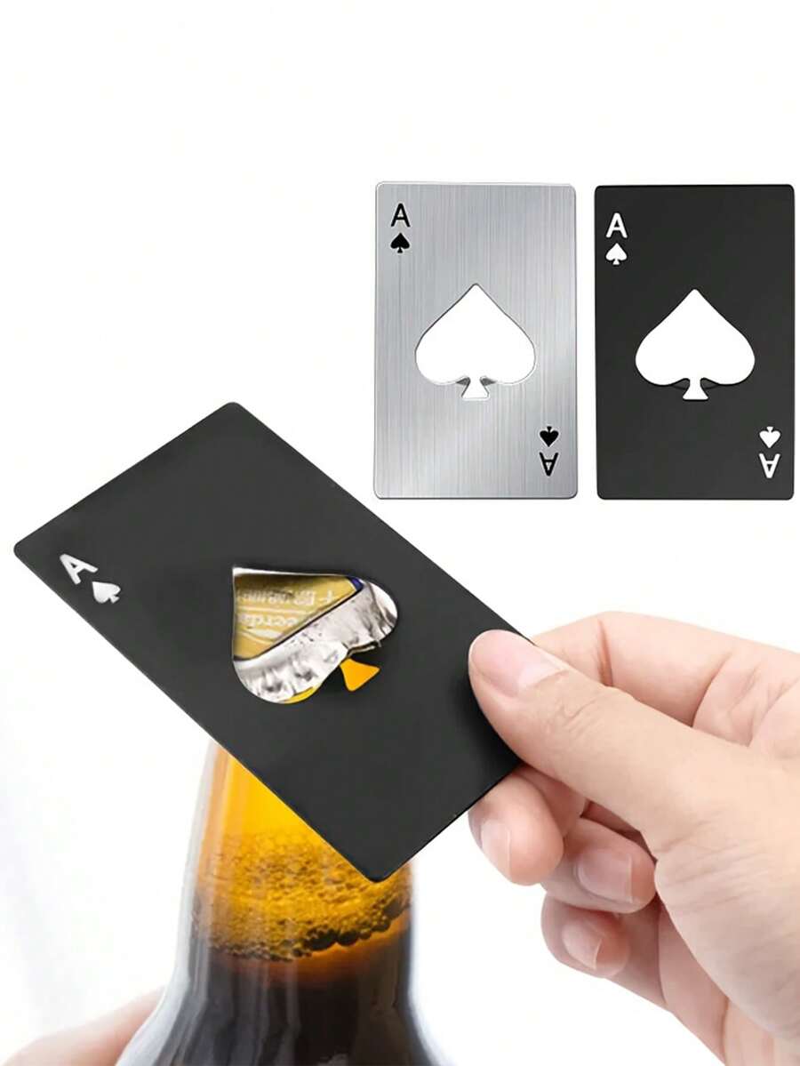 1/4pcs Spades A Heart Portable Stainless Steel Bottle Opener, Can Be Put In Your Wallet And Pocket, Suitable For Home, Wedding Party, Groomsmen Bridesmaids Gifts, Party Favors, Suitable For Opening Beverage Bottle Caps, Glass Bottles Drinks, Etc., One-Piece Design Is Easy To Clean, Interesting And Creative Design., Valentine's Day Party, Home Decor, Home Gifts