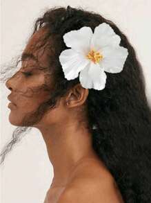 Haarspangen im Hawaii-Blumen-Stil für Frauen, Hibiskus-Haarspange, 3,5 Zoll künstliche Blumenspangen für Urlaub, Strandparty, Haarklammern, Haarspangen