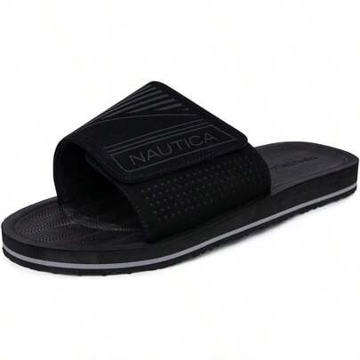 Men's Athletic Slide Sandal Adjustable Straps Comfort SlipOn Regular And Wide Widths