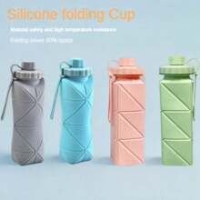 In Stock Silicone Collapsible Portable Water Bottle, Outdoor Sports Water Cup, Creative Gift Straw Cup