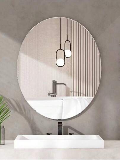 1pc DIY Acrylic Mirror, Bathroom Spiegel Makeup Unbreakable, Self Adhesive, No Installation Required. Wand Square Round Heart Shaped Unbreakable Waterproof Material, Peel Stick, Bedroom Vanity Office, Indoor Outdoor Walls. Home Back To School Room Supplies