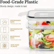 5/7/10/12/15/18/24/30 Pieces Sealed Food Storage Containers With Lids - Plastic Kitchen Storage Containers For Organizing And Storing Cereals, Rice, Pasta, Flour And Sugar With Labels And Pens Included.