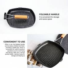 ABKOK Breakfast, Rice, Stone Beef Steak, Frying Pan, Striped Non Stick Pan, Household Flat Bottomed Pan, Gas Universal Multifunctional Gift Pot - Black - View 3