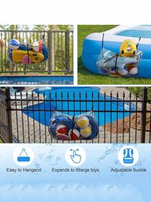 Aufbewahrungstaschen, Netz-Aufbewahrungstaschen für Schwimmbadpontoon-Spielzeug, Wasser Tech Pool Taschen, verstellbare Netz-Aufbewahrungstaschen zum Aufhängen im Pool für Schwimmkörper, Bälle, aufblasbare Wasserspielzeuge und andere Pool-Zubehörteile