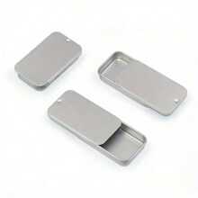 1PC Push-Pull Sliding Lid Tin Box - Mini Airtight Container For Candy/Lip Balm/Pills, Vintage Metal Storage Jar