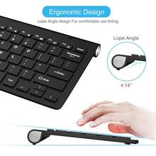 Dazone Ultra Slim Wireless Keyboard & Mouse Set Combo Ergonomic Mini 2.4G With USB Receiver For For PC/ Computer/ Desktop Full Size Quiet - màu đen - Xem 4