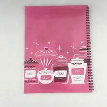 1 pieza Cuaderno/Diario de espiral con recetas "Lick The Spoon" de tapa blanda de 8.5" x 11", cubierta laminada brillante duradera, útiles escolares, de vuelta a la escuela