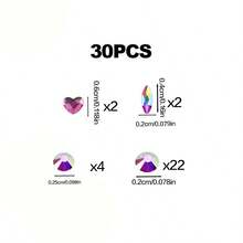 30pcs Elegant DIY Tooth Gems Set, Shiny Luxury Faux Diamond Tooth Jewelry, Minimalist Style Fashionable Tooth Decor For Daily, Party, Gifting (No Glue Included) - 30PC Colorful Butterfly - View 4