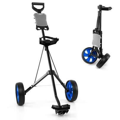 Push Pull Golf Cart Folding 2-Wheel Golf Trolley Cart With Scoreboard