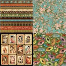 15 Stücke Große Größenige vintage japanische Zeichnungsblätter, 7.87 Inch X 7.87 Inch schweres Karton, geeignet für DIY, Journaling, Scrapbooking und Basteln - perfektes Geschenk für Frauen, Erwachsene, Studenten, Lehrer und Angestellte, handgemachte Kartenpapiere | Retro-Ästhetik | Hochwertiges Material, Papierbastelbedarf