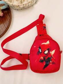 Spider-Man Children's Bag Boys And Girls Fashion Cartoon Coin Purse Crossbody Bag Outdoor Casual Small Backpack Chest Bag For Lipstick, Brush, Skincare, Mobile Phone, Coin, Small Items