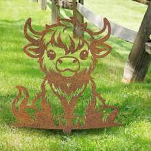 1 Stück Cartoon Kuh geformt Gartenstecker Dekor, niedlich für Garten, Pflanzer, Rasen, Bauernhof, Cut Out