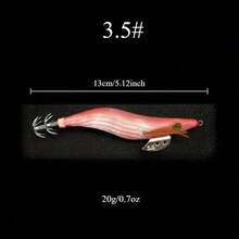 1 pieza Cebo de pesca de camarón, jig luminoso de calamar, gancho, cebo artificial duro de camarón y gamba