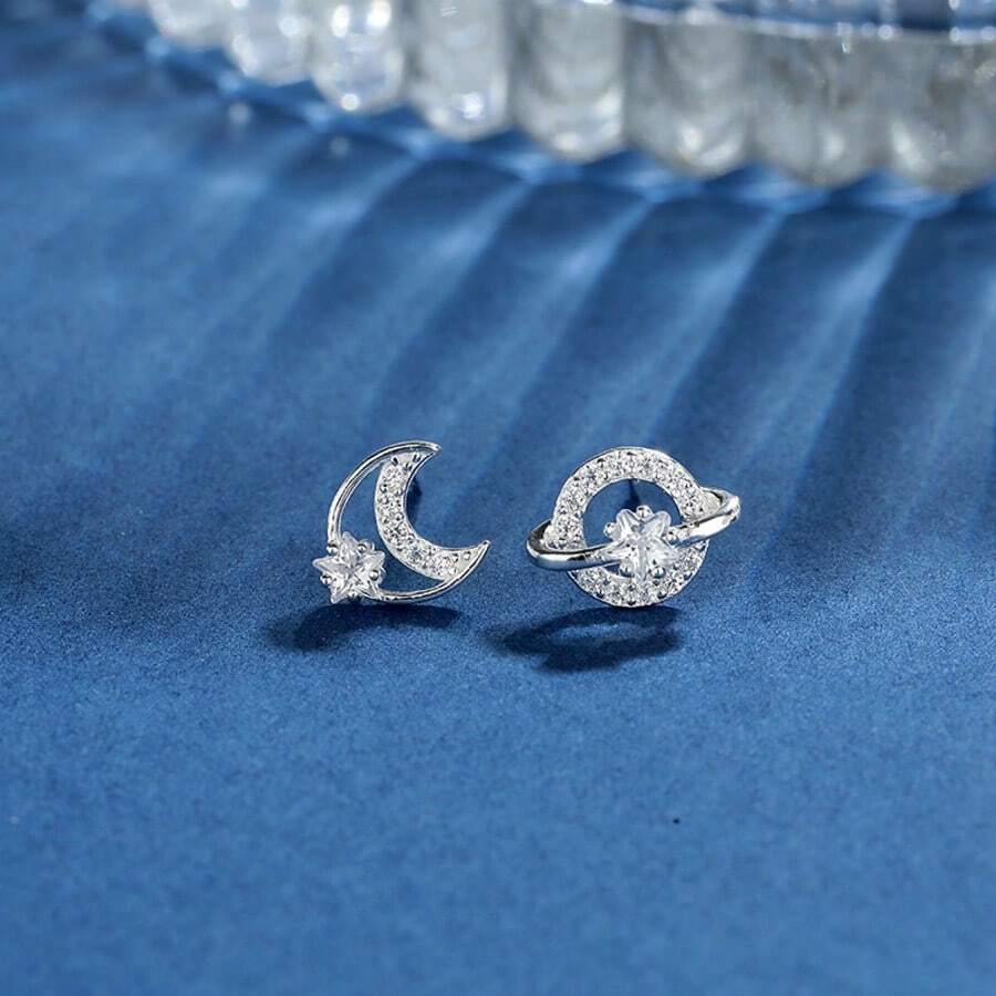 1 pieza Nuevos aretes de plata pura S999 para mujer, diseño de nicho, perforación de oreja, diseño de alta gama, arete de plata pura, regalo de joyería