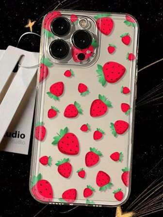 1 件时尚、可爱、简约的草莓元素手机壳，保护性强且高品质，适用于：iPhone11/iPhone12/12pro/12pro Max/iPhone13/13pro/13pro Max/iPhone14/14 Pro