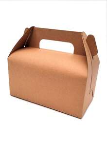 10 件/50 件 6.4 X 3.6 X 3.1 英寸 300gsm 纸板山墙糖果盒，纯白色牛皮纸黑色带手柄小糖果盒非常适合圣诞派对礼物、婚礼、生日、毕业派对装饰