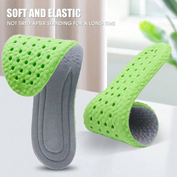 New Sports Shock-Absorbing Insoles, Unisex Deodorizing, Sweat-Absorbing & Breathable Insoles, Comfortable All Year Round, No Fatigue Even After Long Standing, Summer Sports Insoles, Unisex Sweat-Absorbing, Breathable, Deodorizing And Shock-Absorbing Soft-Soled Massage Insoles, PU (Polyurethane)