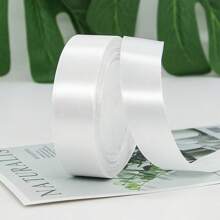 1 Roll Of 22 Meters, White Packaging Ribbon Bow, Colored Ribbon, Polyester Ribbon, Gift Box Silk Ribbon, Jacquard Ribbon