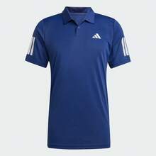 Adidas 男式 CLUB 3STR POLO 短袖T恤，针织领短款 TJN9006 - 藍色 - 查看 1