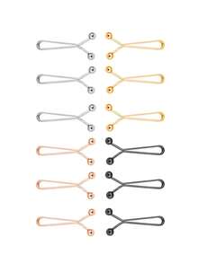 12Pcs New U-Shaped Jeans With Waist Clip, Waist Circumference Reduced, Tightening Tool, Nail Free, Adjustable, Fixed, Invisible Pin Waist Button Fixing Button - Multicolor - View 13