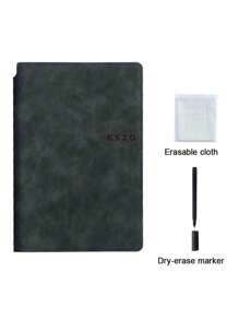 1pc A5 Reusable Whiteboard Notebook Leather Memo Free Whiteboard Pen Erasing Cloth Weekly Planner Portable Stylish Office Notebooks Back To School