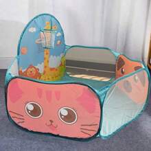 Tienda de campaña con forma de balón hexagonal de jirafa azul, carpa de piscina de pelotas de fácil apertura para niños y niñas, tienda de piscina de pelotas con aro de baloncesto, juego portátil para la playa o el patio, mejor regalo para las vacaciones