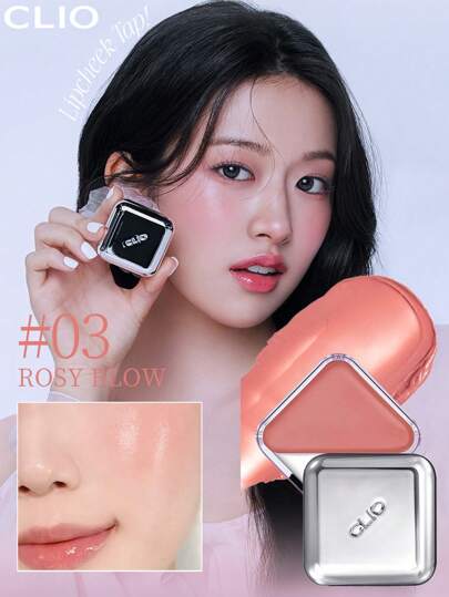 Clio K-Beauty essenzielle Lippen & Wangen Tap Creme Rouge, für Wangen und Lippen, natürlicher strahlender Finish, smoother Textur, natürlich aussehender Finish, leicht anzuwenden, lässt sich mühelos auftragen, nicht fettig, reisegrößer cremiger & blendbare Farbe für Lippen & Wangen tägliches Make-up, koreanisches Make-up