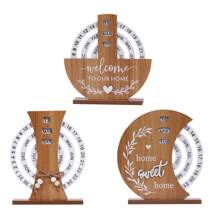 1 pièce Calendrier circulaire rotatif en bois créatif à 3 niveaux, Lune, Soleil, Arbre de Vie | Calendrier perpétuel en bois suspendu, convient pour la maison, le bureau, le restaurant, l'hôtel, la maison de thé | Excellent décoration murale et d'intérieur, ornement suspendu