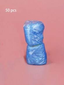 100pcs/50pcs Disposable Shoe Covers, Suitable For Cleaning Supplies, Travel Hotels, Outdoor Cycling, Blue Shoe Covers, Keep Shoes Dry On Rainy Days!