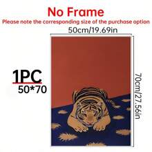 1pc Tiger Print, 70s Poster, Retro Bedroom Decor, Tiger Decor, Mid Century Modern Decor, Tiger Wall Art Bedroom Room Print Art