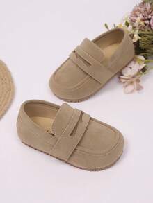 New Kids Hook And Loop Non-Slip Soft Bottom Simple British Retro Flat Shoes, Suitable For Spring And Autumn