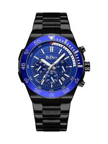 BIDEN 男士时尚商务腕表，多功能计时码表，不锈钢表带，防水夜光日期显示，男士休闲石英表，适合日常佩戴，也是返校、毕业、父亲节、感恩节的理想礼物。 - 均碼 - 查看 13