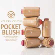 YOUNG VISION 1 支奶油质地两用口袋大小哑光腮红棒，适用于脸颊和嘴唇、面部彩妆 - 彩色 - 查看 9