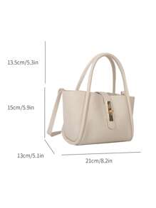 Bolso de mano de mujer de unicolor de PU de moda, versátil bolso cruzado con monedero pequeño