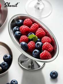 shoxil 1pc Stainless Steel Dessert Cup, Ice Cream Cup, Dessert Bowl, Yogurt Snack Candy Cups, Salad Fruit Pudding Bowls, For Party/Holiday/Festival/Family Gathering