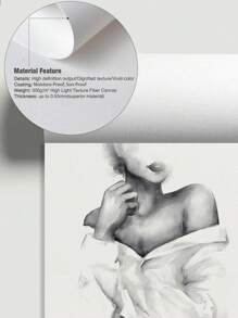 3Pcs/Set, Optional Frame, High Quality Print Painting, Modern Style, Ink Painting Style, Characters, Flowers, Black, White And Gray Tones, Simple Art, Wall Art Poster, Home Decoration, Decorative Painting, Suitable For Living Room, Sofa, Bed, Hallway, Bedroom, Bathroom, Office, Perfect Art Gift