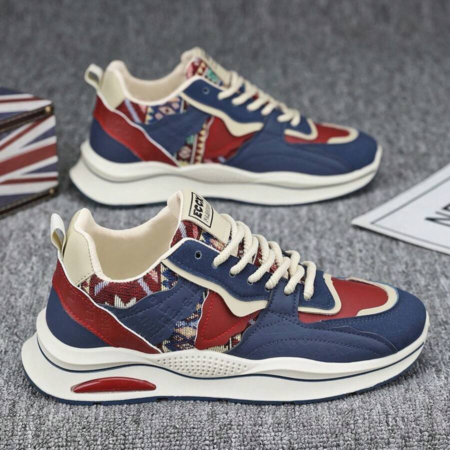 Men Casual Athletic Shoes - Red - View 1