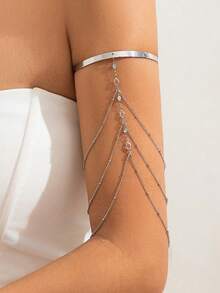 1 件女士金属链流苏臂章，可调节，性感，适合日常佩戴、度假、派对 - 彩色 - 查看 7