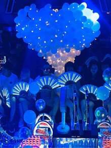 LED Lighted Fan; Multi-Color Chinese Handheld Folding Fan; Birthday Party Dance Gift; Wedding Night Bar Club Fluorescent Prop