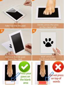 2pcs/1pc Pet Paw Print Kit (For Dogs And Cats), Dog Paw Print Pad Kit, Easy To Operate (Watch Video Before Using), No Ink No Contact Pet Paw Print Footprint Memorabilia, Used To Preserve Cat/Dog Paw Prints, Ideal For Commemorating The Growth Of Pets And Keeping Cherished Memories